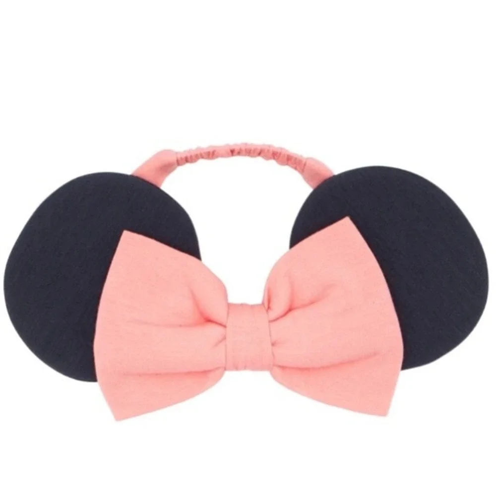 NWT Little Sleepies Minnie Mouse Ears Pink Bow Headband Bamboo Viscose